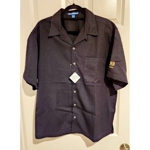 New Port Authority Modelo BarTender Beer Work Shirt Button Up Black Mens Sz L